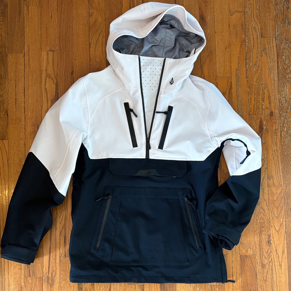 Volcom Men's Brighton Pullover Anorak Hooded Jacket in Pink/Black - Picture 2 of 14